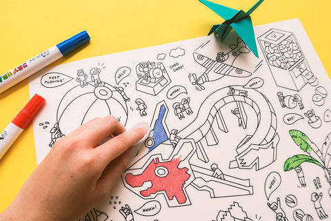 Playground Games Colouring Placemat - Home by wheniwasfour | 小时候, Singapore local artist online gift store