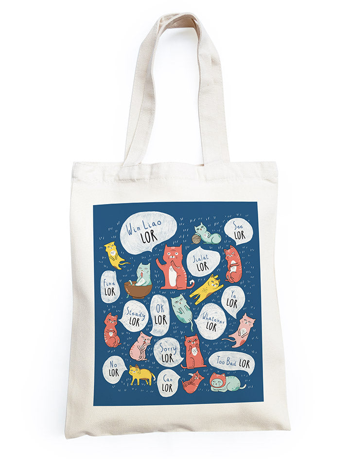 Lor Singlish Tote Bag - Canvas Tote Bags by wheniwasfour | 小时候, Singapore local artist online gift store