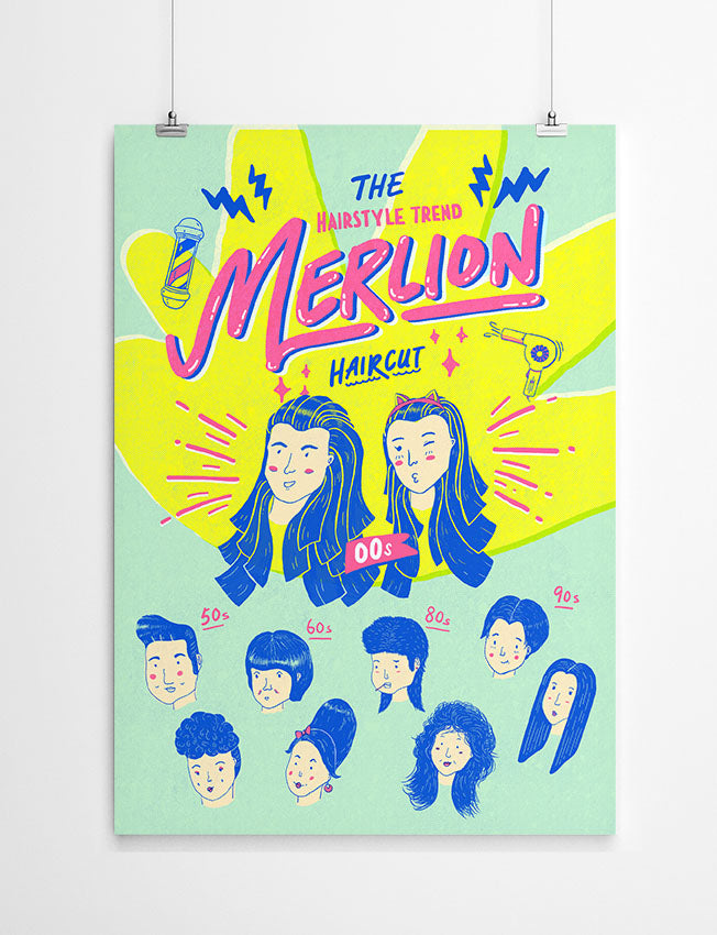 Merlion Hairstyle Wall Poster