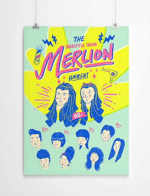 Merlion Hairstyle Wall Poster