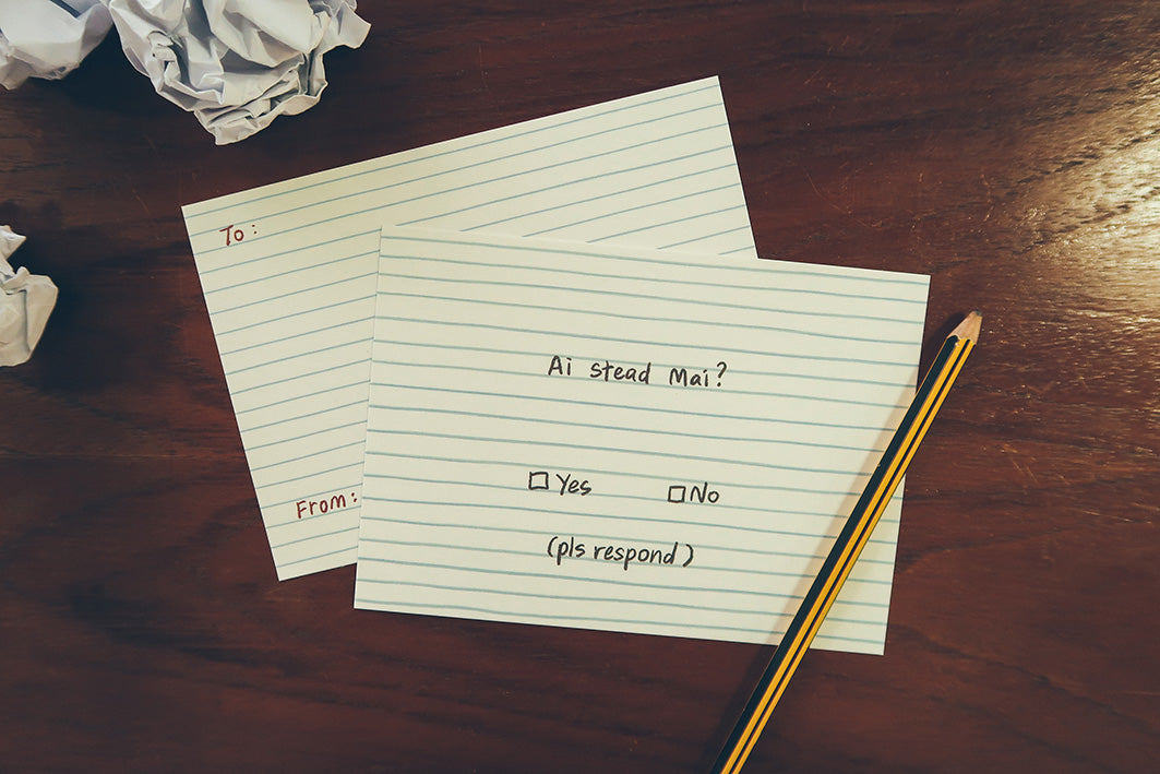 Ai Stead Mai? Valentine's Day Greeting Card - Postcards by wheniwasfour | 小时候, Singapore local artist online gift store