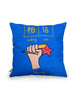 Dream chaser 'believe' cushion cover with shooting star illustration.