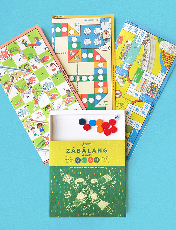 Zabalang Board Games (3 in 1) - Board Games by wheniwasfour | 小时候, Singapore local artist online gift store