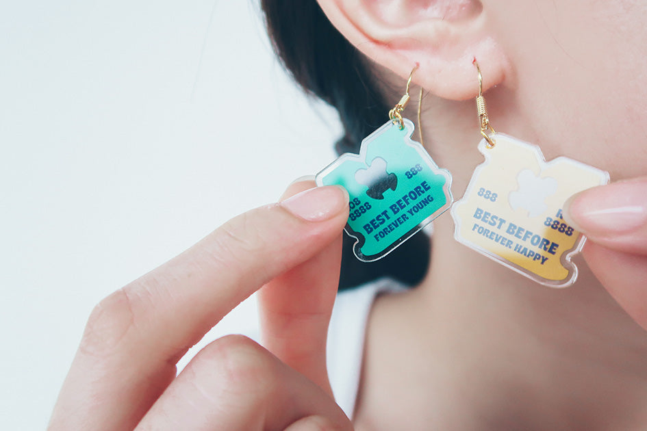 Bread Tag Dangling Earrings - Accessories by wheniwasfour | 小时候, Singapore local artist online gift store