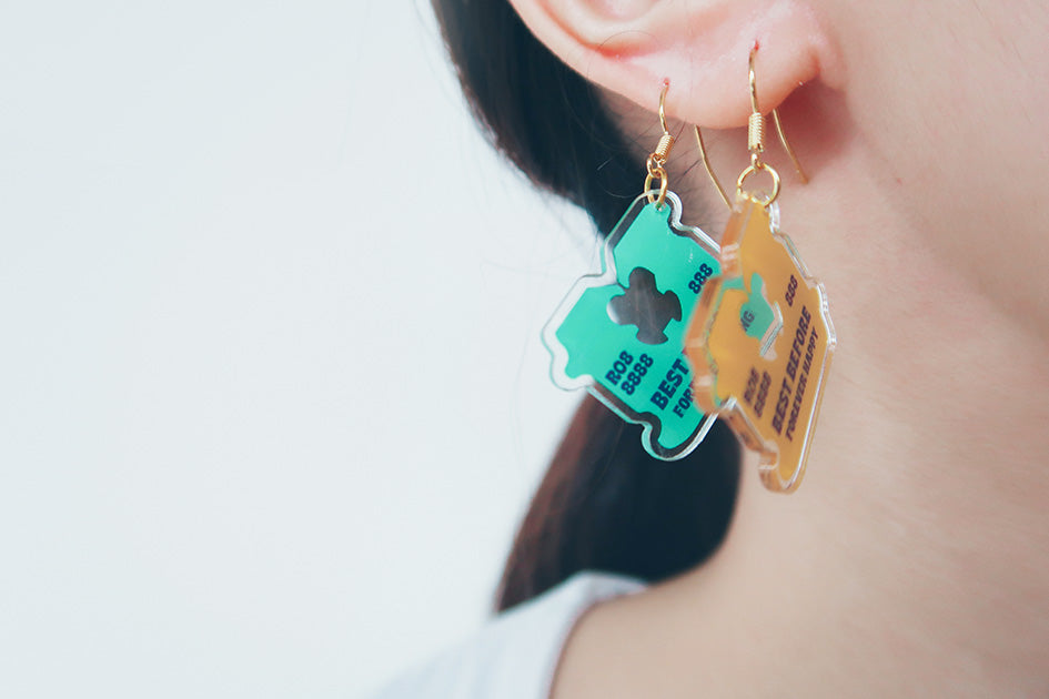 Bread Tag Dangling Earrings - Accessories by wheniwasfour | 小时候, Singapore local artist online gift store