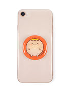 Orange pop socket with cute cheeseball character