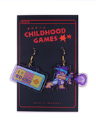 Old Game Console Street Fighter Earrings - Accessories by wheniwasfour | 小时候, Singapore local artist online gift store