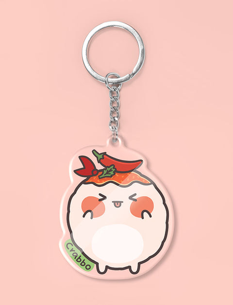 Cute fishball character keychain