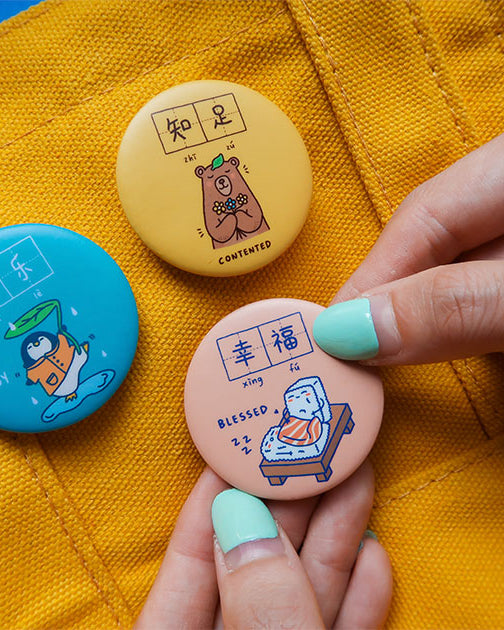 Set of 7 | Dream Chaser Button Badges - Accessories by wheniwasfour | 小时候, Singapore local artist online gift store