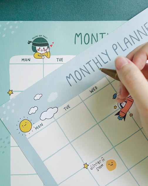 Dream Chaser Monthly Desk Planner - Monthly Planner by wheniwasfour | 小时候, Singapore local artist online gift store