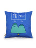 Dream chaser 'faith' cushion cover in blue with 'mustard seed can move mountains' illustration.
