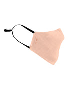 Adorable watering plant polyester face mask with motivational quote (side view).