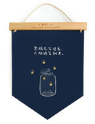 Dream chaser 'light shines in darkness' motivational banner for decorative purposes (front view).