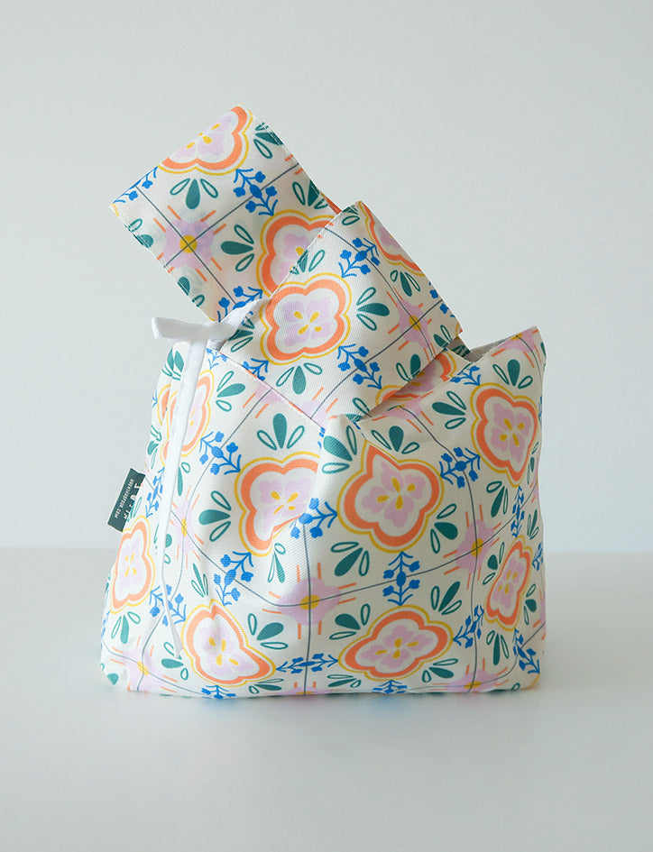 Peranakan Tiles Knot Bag - Knot Bag by wheniwasfour | 小时候, Singapore local artist online gift store