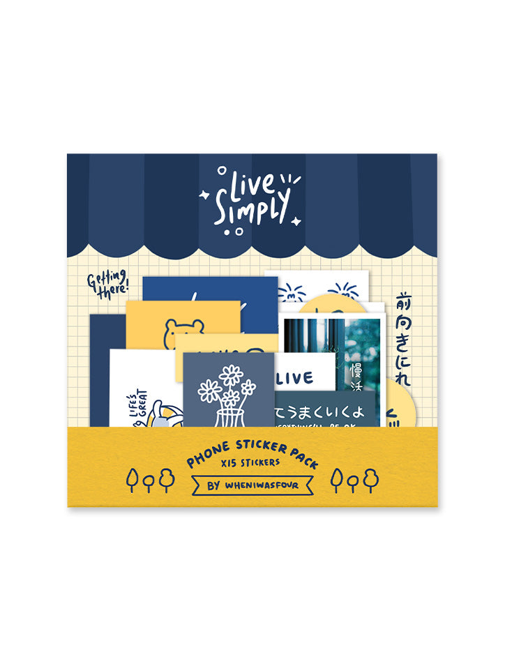 Live Simply Decal Sticker Pack - Sticker by wheniwasfour | 小时候, Singapore local artist online gift store