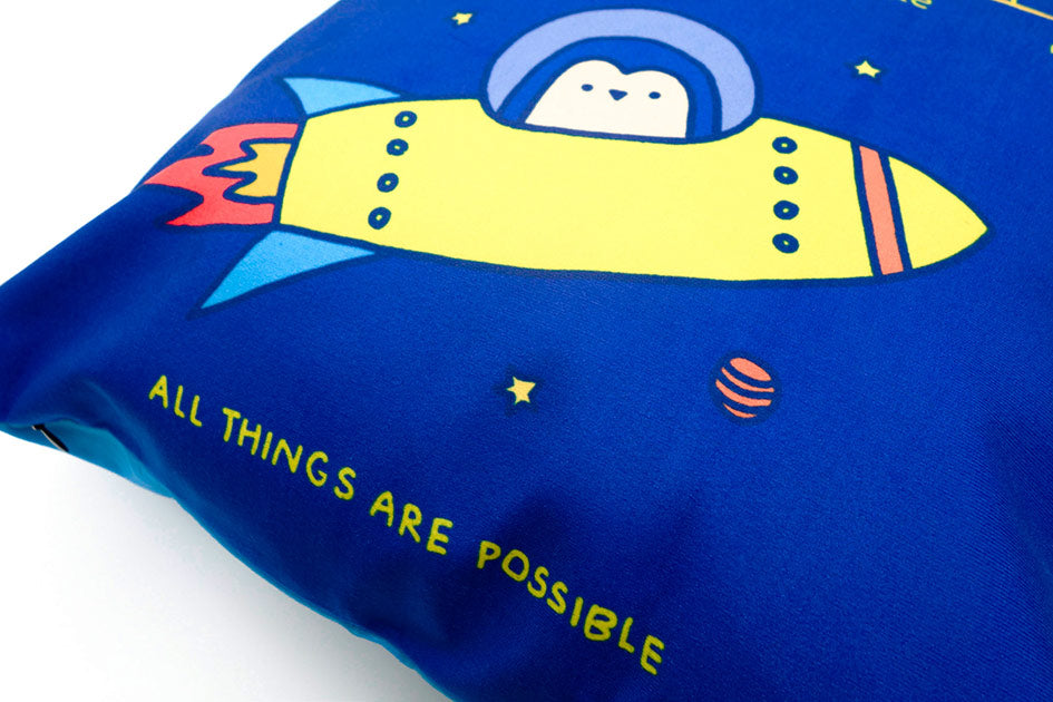 Courage & All Things Are Possible Cushion Cover - cushion cover by wheniwasfour | 小时候, Singapore local artist online gift store
