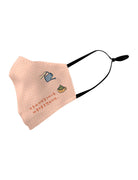 Watering plant polyester face mask with motivational quote.