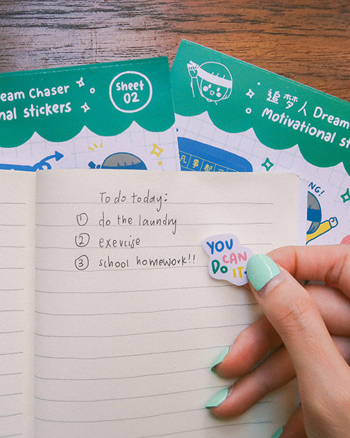Dream Chaser Vinyl Motivational Stickers - stationery by wheniwasfour | 小时候, Singapore local artist online gift store