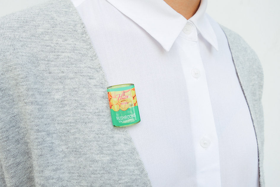 Mushroom Can Pin - Accessories by wheniwasfour | 小时候, Singapore local artist online gift store