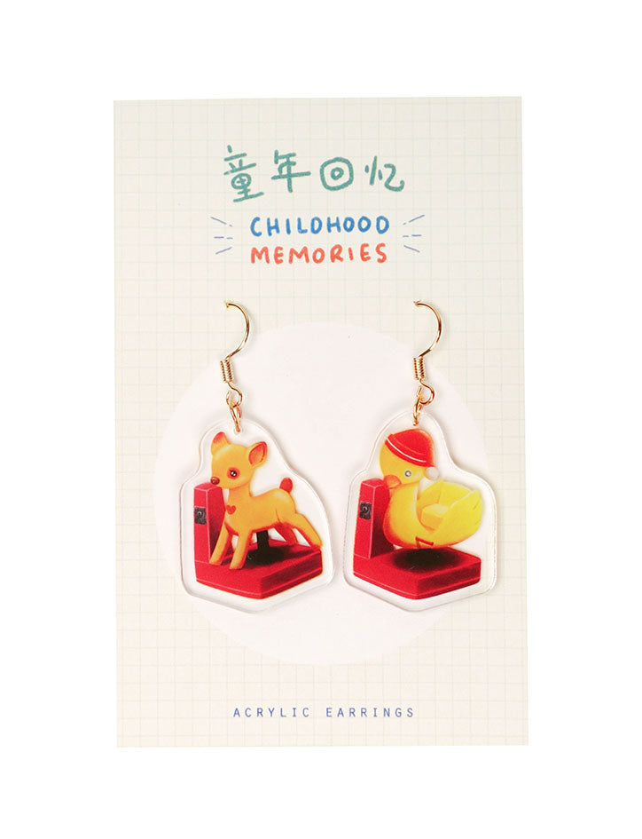 Kiddy Rides Dangling Earrings - Accessories by wheniwasfour | 小时候, Singapore local artist online gift store