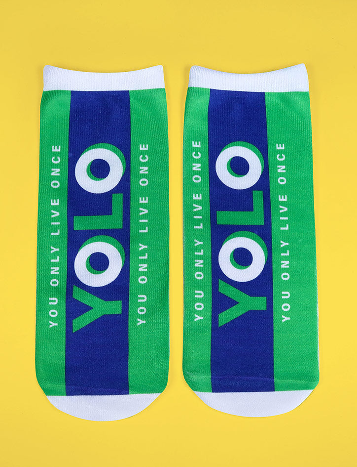 Yolo socks - Apparel by wheniwasfour | 小时候, Singapore local artist online gift store