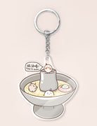 Cute Sumoboru characters in a steamboat keychain