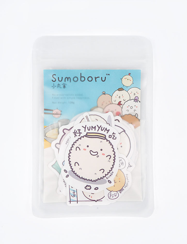 Sumoboru Stickers Pack (16 stickers) - stationery by wheniwasfour | 小时候, Singapore local artist online gift store