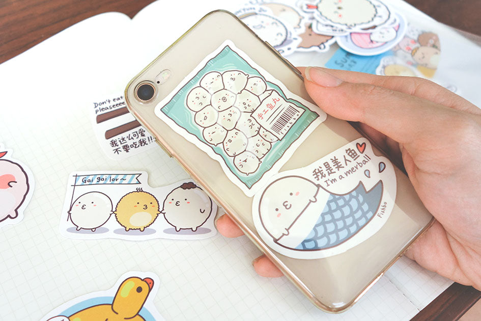 Sumoboru Stickers Pack (16 stickers) - stationery by wheniwasfour | 小时候, Singapore local artist online gift store