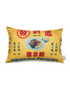 Yellow rectangular cushion cover - Wanton mee stall banner design