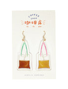 Kopi and Teh Dabao Bag Dangling Earrings - Accessories by wheniwasfour | 小时候, Singapore local artist online gift store