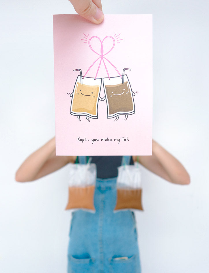 Kopi... You Make My Teh Valentine's Day Greeting Card