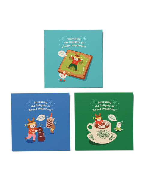 Mini Christmas Greeting Cards - Set of 3