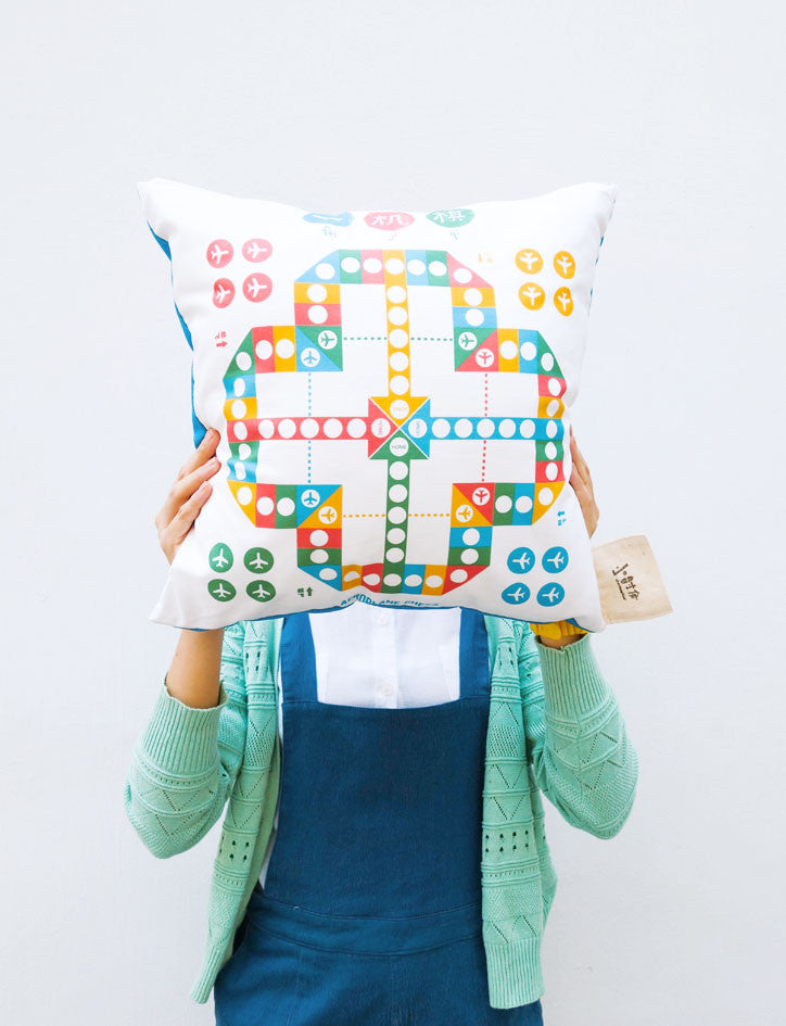 Wheniwasfour Aeroplane Chess Cushion Cover