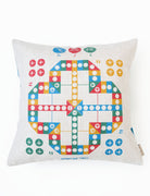 Aeroplane chess square cushion cover in white