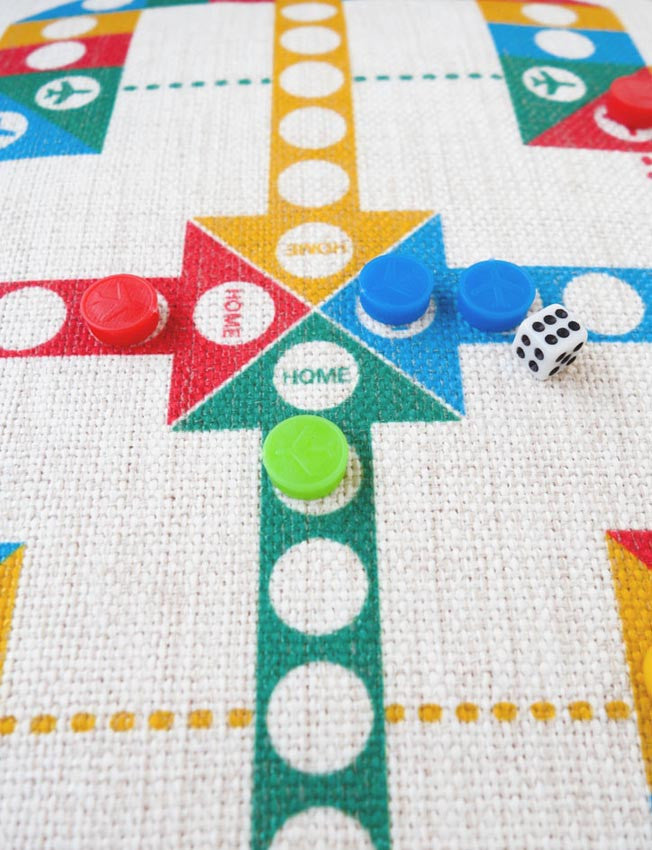 Nostalgic Singapore Boardgames - Aeroplane Chess Cushion Cover