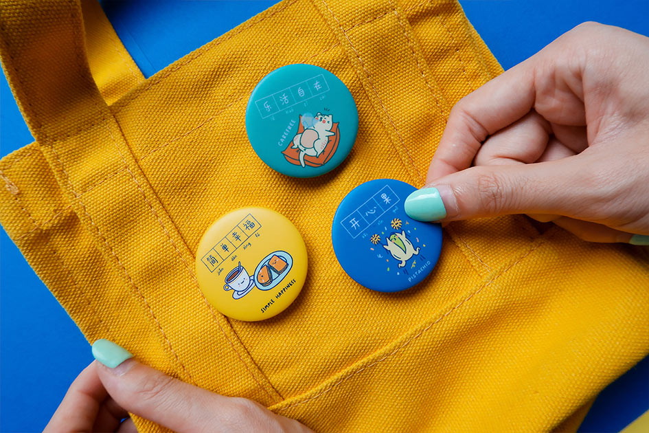 Set of 7 | Dream Chaser Button Badges - Accessories by wheniwasfour | 小时候, Singapore local artist online gift store