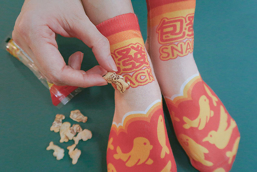 Bao Huat Animal Snack socks - Apparel by wheniwasfour | 小时候, Singapore local artist online gift store