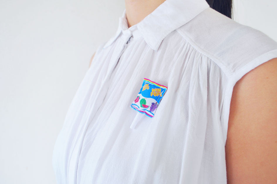 Nostalgic Singapore Lollipop Pin (Blue)