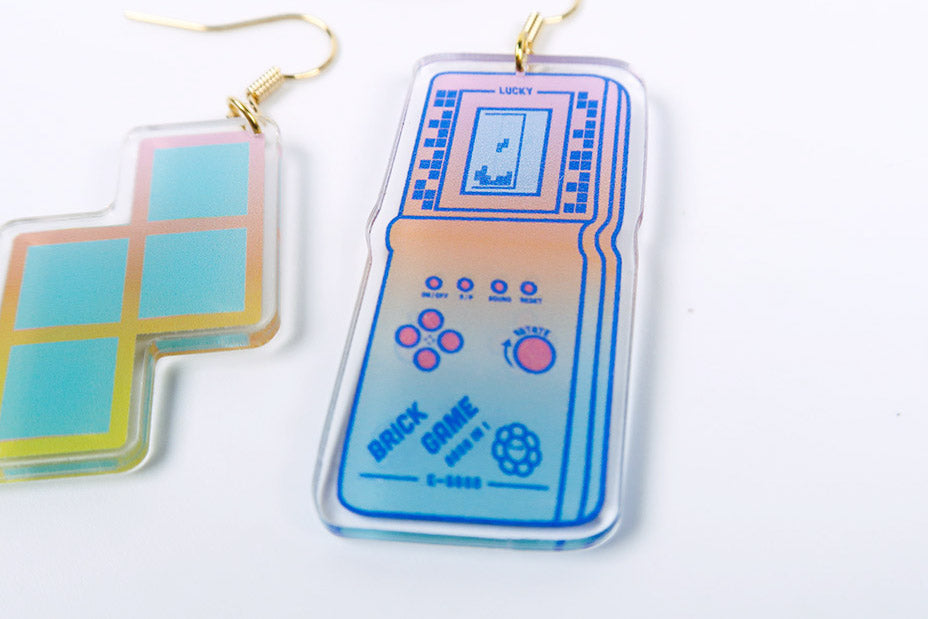 Brickgame Earrings - Accessories by wheniwasfour | 小时候, Singapore local artist online gift store