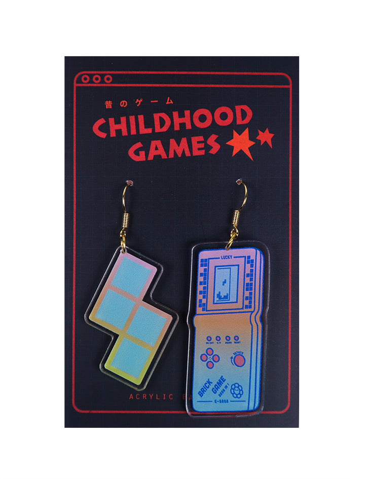 Brickgame Earrings - Accessories by wheniwasfour | 小时候, Singapore local artist online gift store