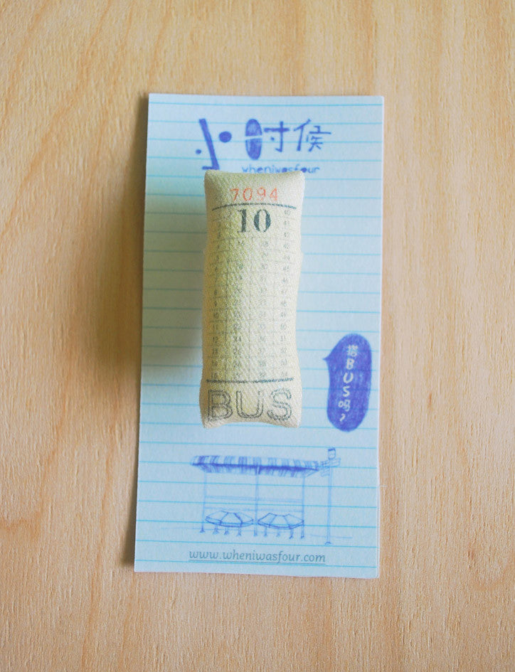 old singapore bus ticket badge