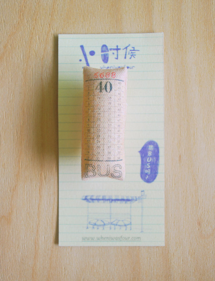 nostalgic singapore bus ticket pin