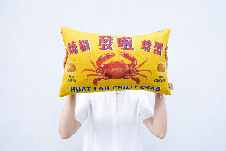 Chilli Crab Cushion Cover - cushion cover by wheniwasfour | 小时候, Singapore local artist online gift store