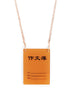 Orange rectangular necklace with Chinese Composition Book design
