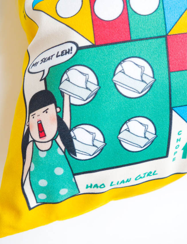 Old-School Board Games - Aeroplane Chess Cushion Cover