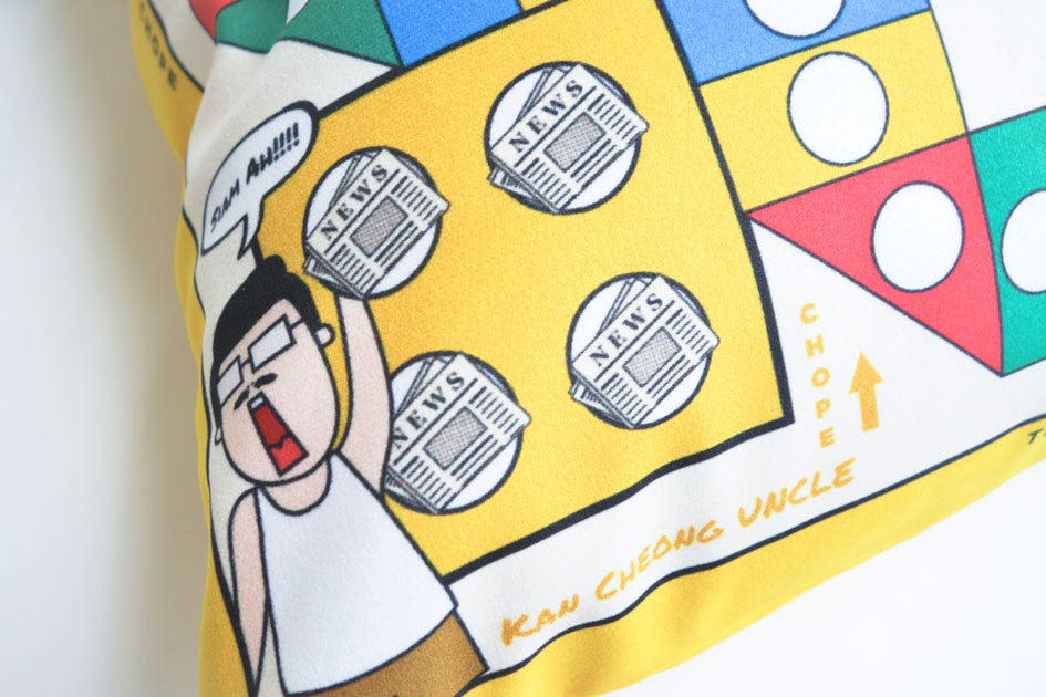Quirky Singapore Cushion Covers - Aeroplane Chess