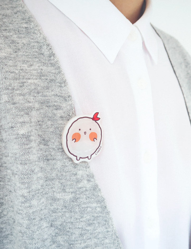 Crabbo Pin - Accessories by wheniwasfour | 小时候, Singapore local artist online gift store