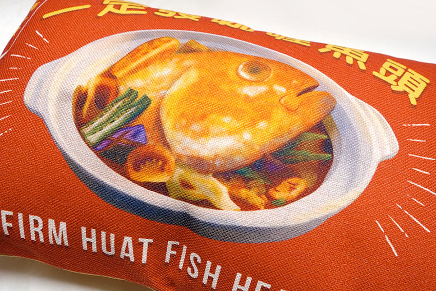 Quirky Singapore Cushion Covers - Curry Fish Head