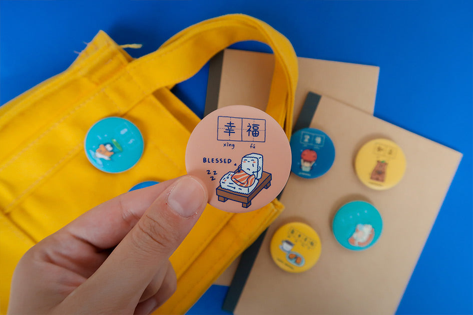 Set of 7 | Dream Chaser Button Badges - Accessories by wheniwasfour | 小时候, Singapore local artist online gift store