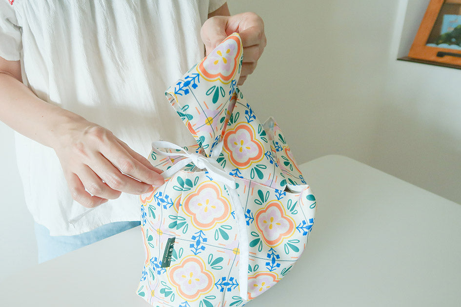 Peranakan Tiles Knot Bag - Knot Bag by wheniwasfour | 小时候, Singapore local artist online gift store